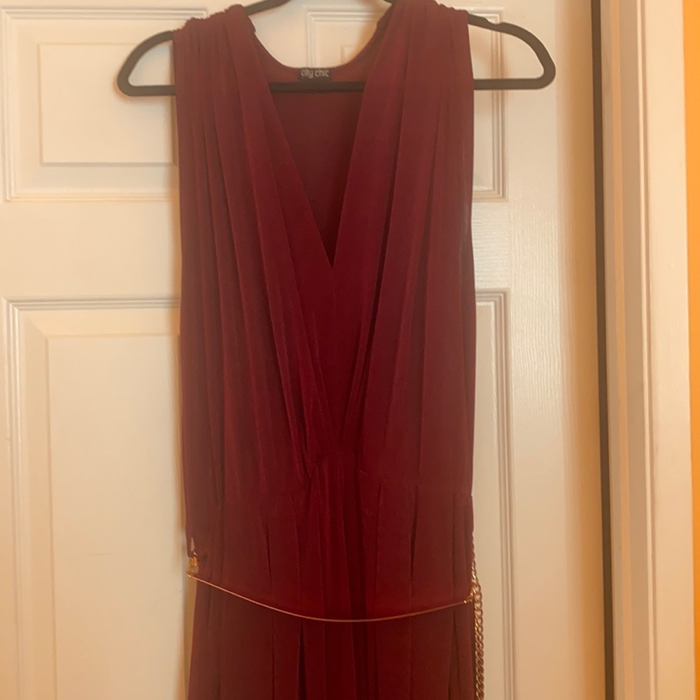 City Chic Burgundy Dress
